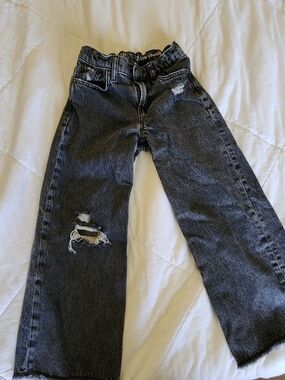 girls GAP kids Black Washed Wide Legg Jeans
